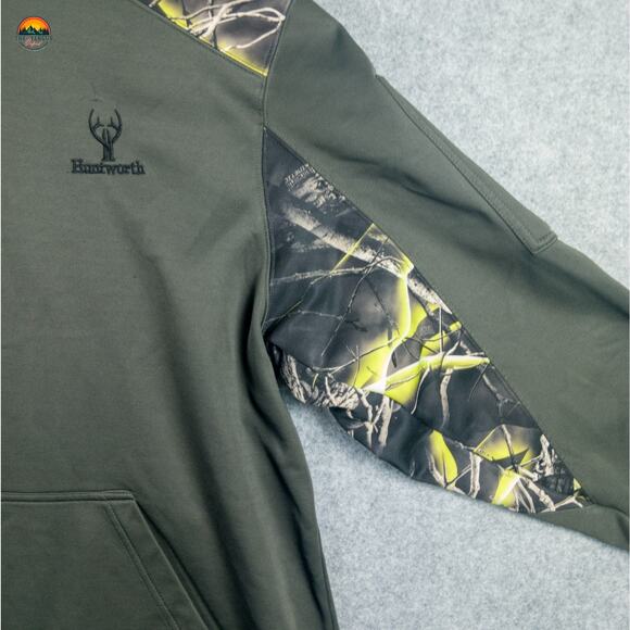 Huntworth Pullover Hoodie Green Long Sleeve Pockets Men's Size 2XL - Picture 4 of 16